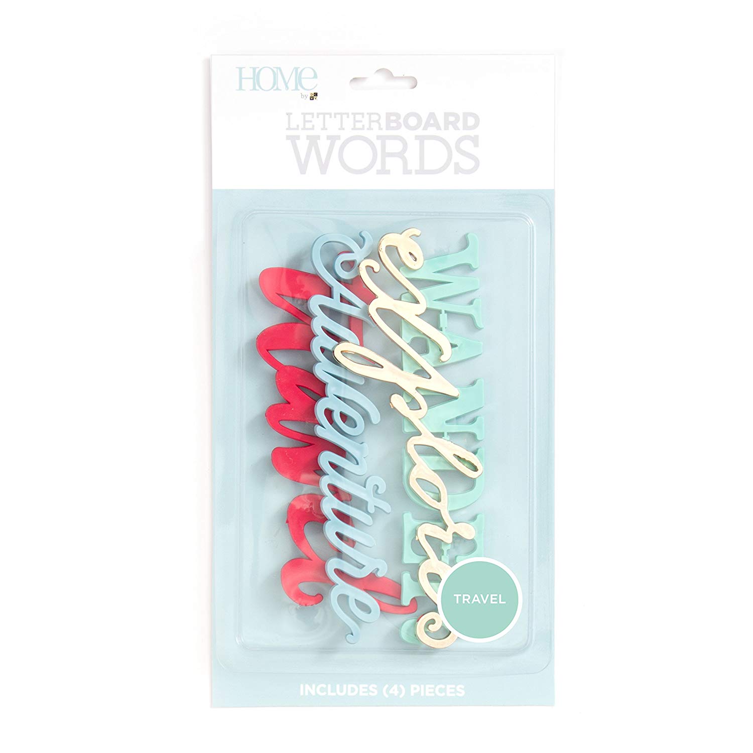 Die Cuts With A View Travel Letter Board Word Pack, Synthetic Material, Multi-Colour, 24.1 x 12.7 x 1.1 cm