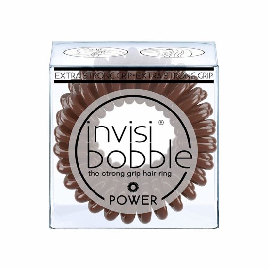 invisibobble POWER Hair Ties, Pretzel Brown, 3 Pack - Extra Strong Grip, Waterproof, Traceless - Perfect for Sports, Suitable for All Hair Types - Image 2