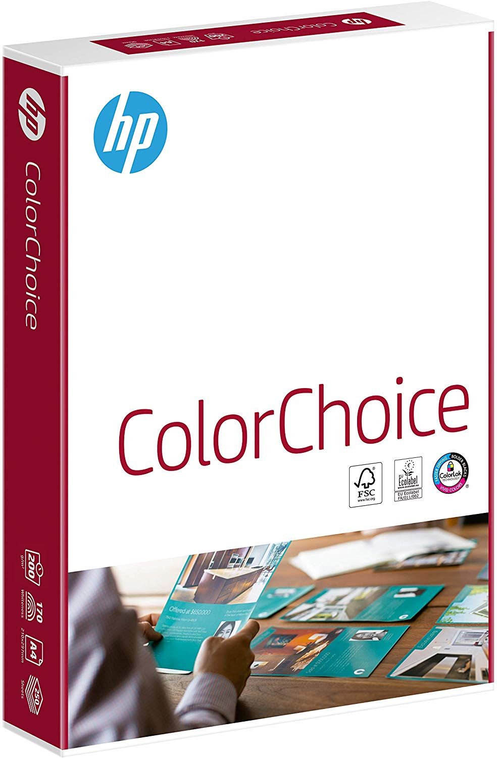 Hewlett Packard CHP755 Colour Laser A4 Paper - 200gsm White, 1 Ream