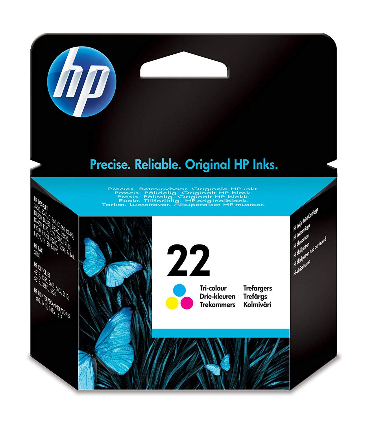 HP C9352AE 22 Original Ink Cartridge, Tri-color, Single Pack, Tri-Colour, Standard
