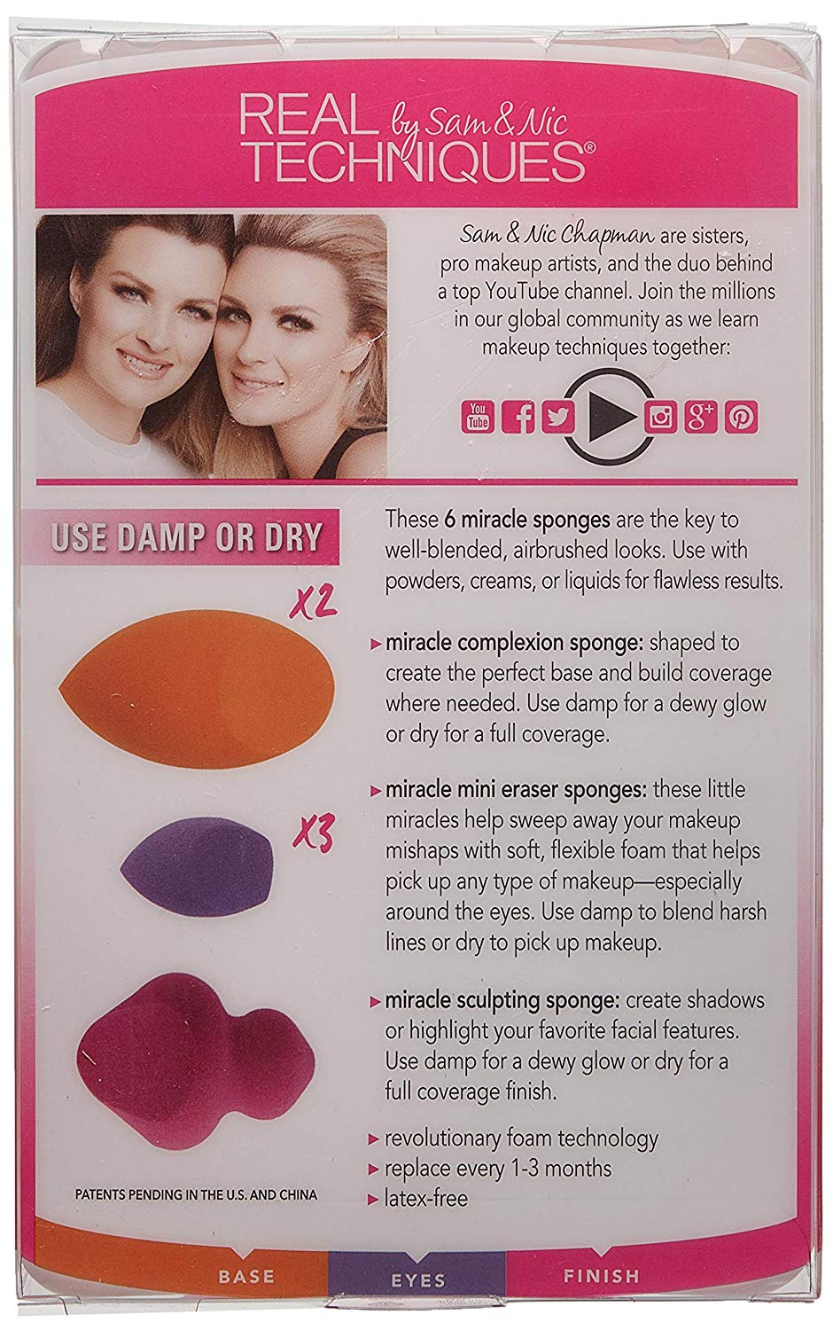 Real Techniques Miracle Complexion Sponges, Assorted Makeup Blending Sponges, Blend Foundation, Sculpt, and Conceal - Image 3