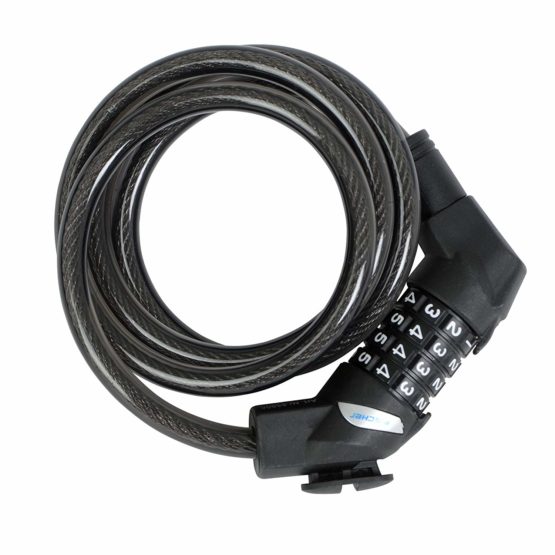fischer Spiral Lock Combination Bike Lock Length 120 cm Diameter 10 mm Black