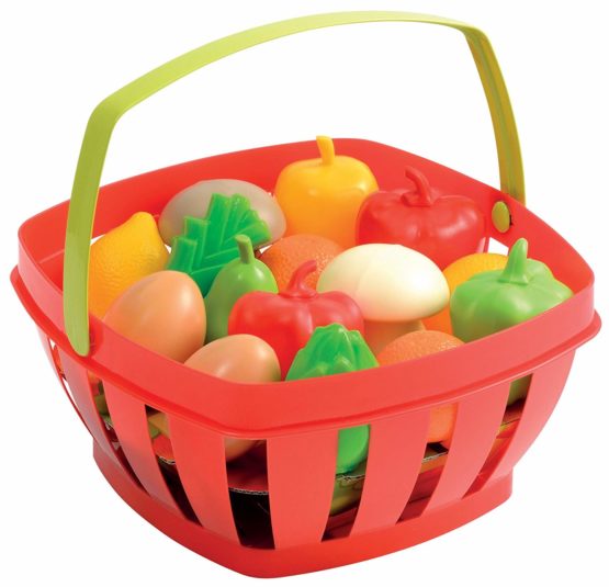 Ecoiffier 966 – Shopping Basket with Fruit and Vegetables, Accessories, Green