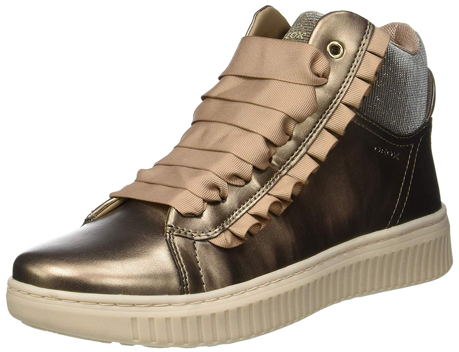 Geox Girl J DISCOMIX Hi-Top Trainers, (Lead C9003), 32, 32 EU