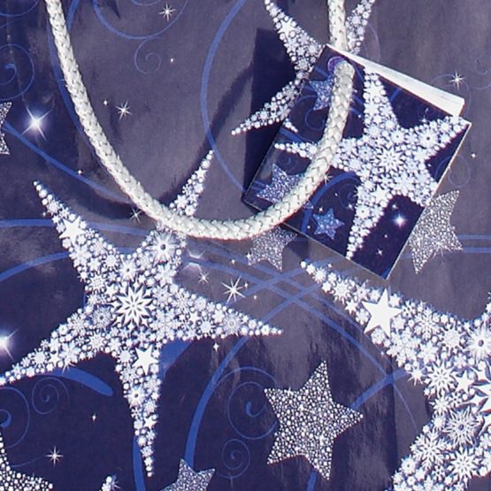 SIGEL GT025 Christmas Gift Bag "Shining Stars", large, 26 x 33 x 12 cm, 5 pcs. - Image 2