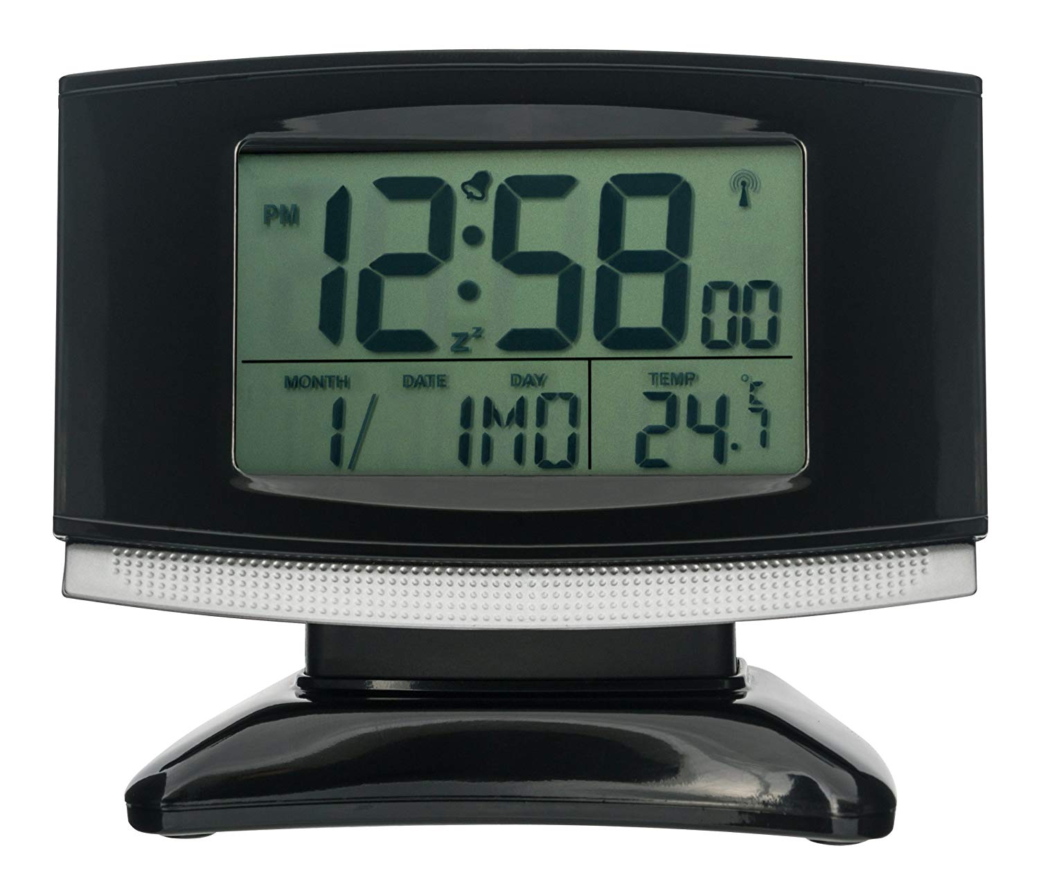 Acctim 71207 Acura Smartlite® Radio Controlled Alarm Clock, Black, Light Burgundy, Light Blue and White, 3.9 x 4.8 inches - Image 2