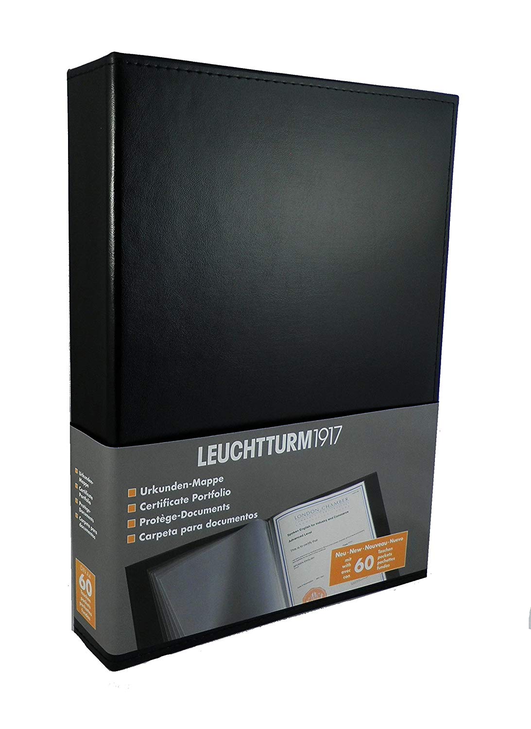LEUCHTTURM1917 (342494) Document Album with 60 Pockets (A4) Black, 60 Covers, 60 covers