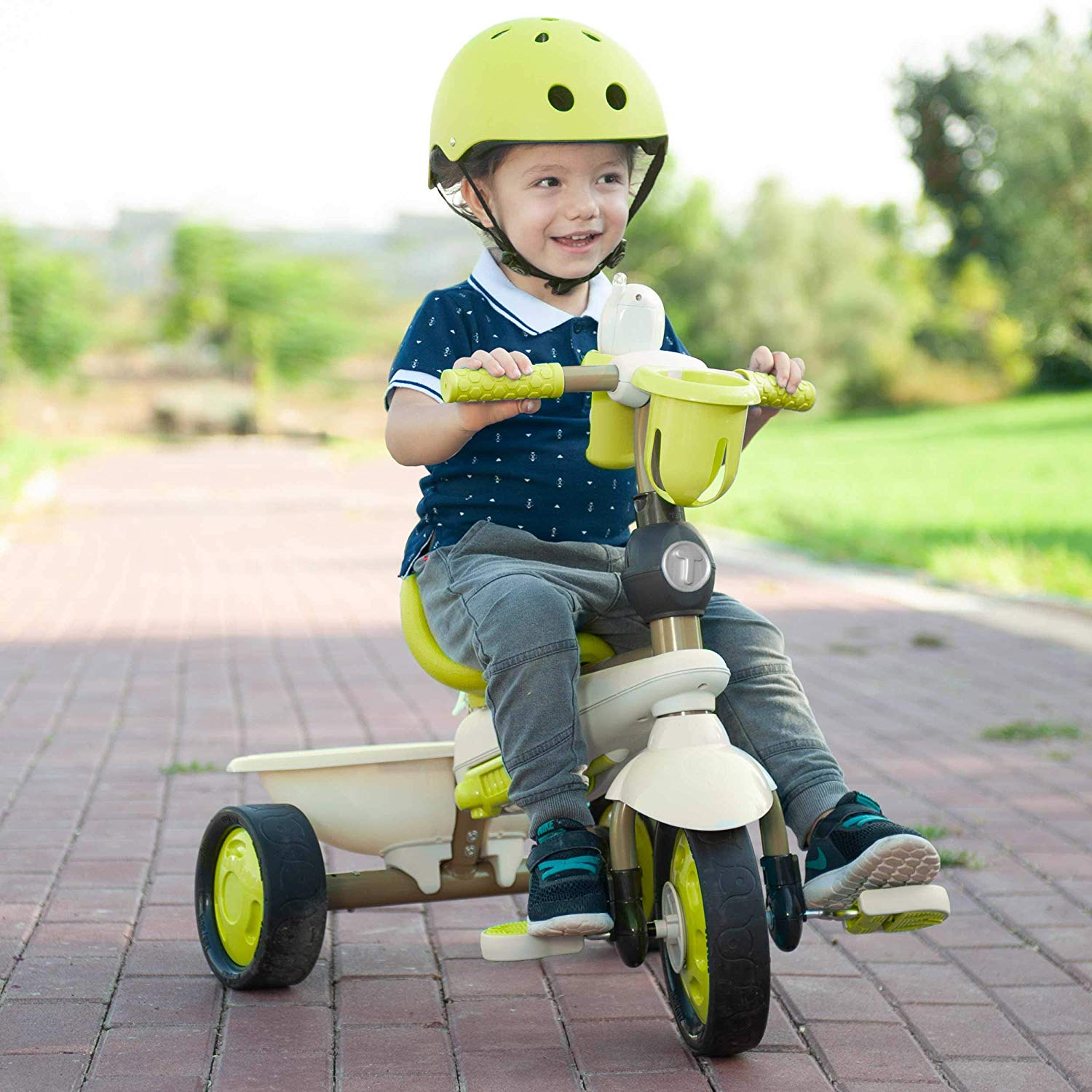 Triciclo Smartrike Glow 4 In 1 Per Bambini, Verde, Con Sospensione E Modalità Genitore-bambino