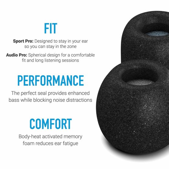 Comply SmartCore Variety Pack Premium Memory Foam Earphone Tips, Fits Most Earphones, Noise Cancelling Soft Earbud Tips Conform to Your Ear for A Comfortable Secure Fit (Medium, 3 Pairs) - Image 3