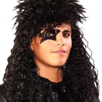 Folat 26771 Metal and Glam Rock Wig, Black, One Size