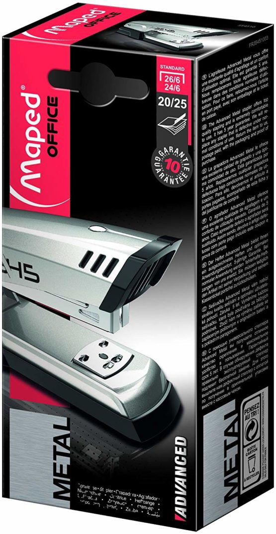 Maped Office Advanced Silver Half Strip Metal Stapler (20 sheets) - Image 3