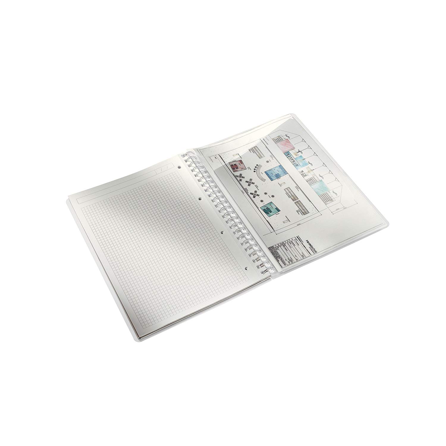 Leitz A4 Flexible Cover Notebook, Ice Blue (Wire Bound, 80 Sheets, Squared Paper, 90 gsm Ivory Paper, Wow Range), Pack of 1 - Image 2