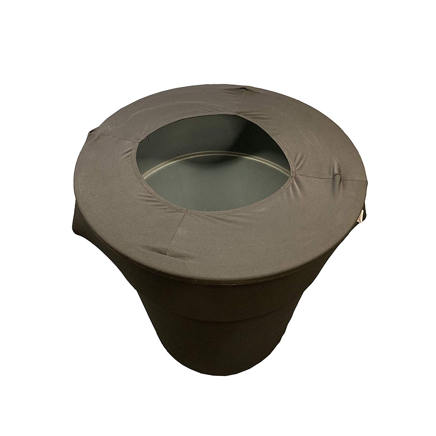 LA Linen Stretch Spandex Trash Can Cover 44-Gallon Round,Black, Microfiber Polyester, 66 x 81.28 x 0.05 cm - Image 4