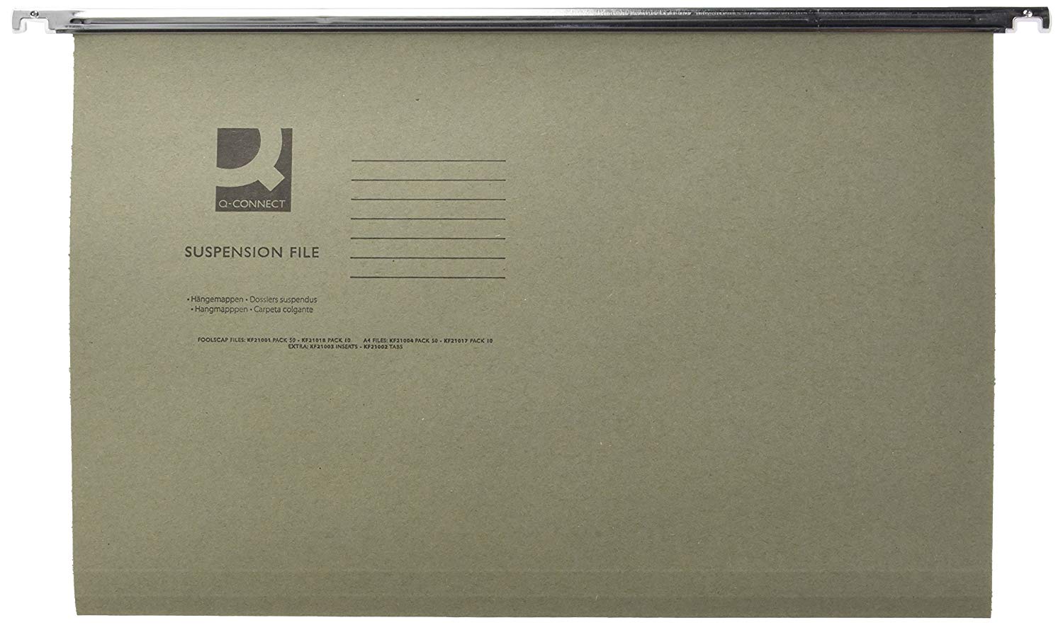 Q-Connect Foolscap Tabbed Suspension Files (Pack of 50) KF21001, Green