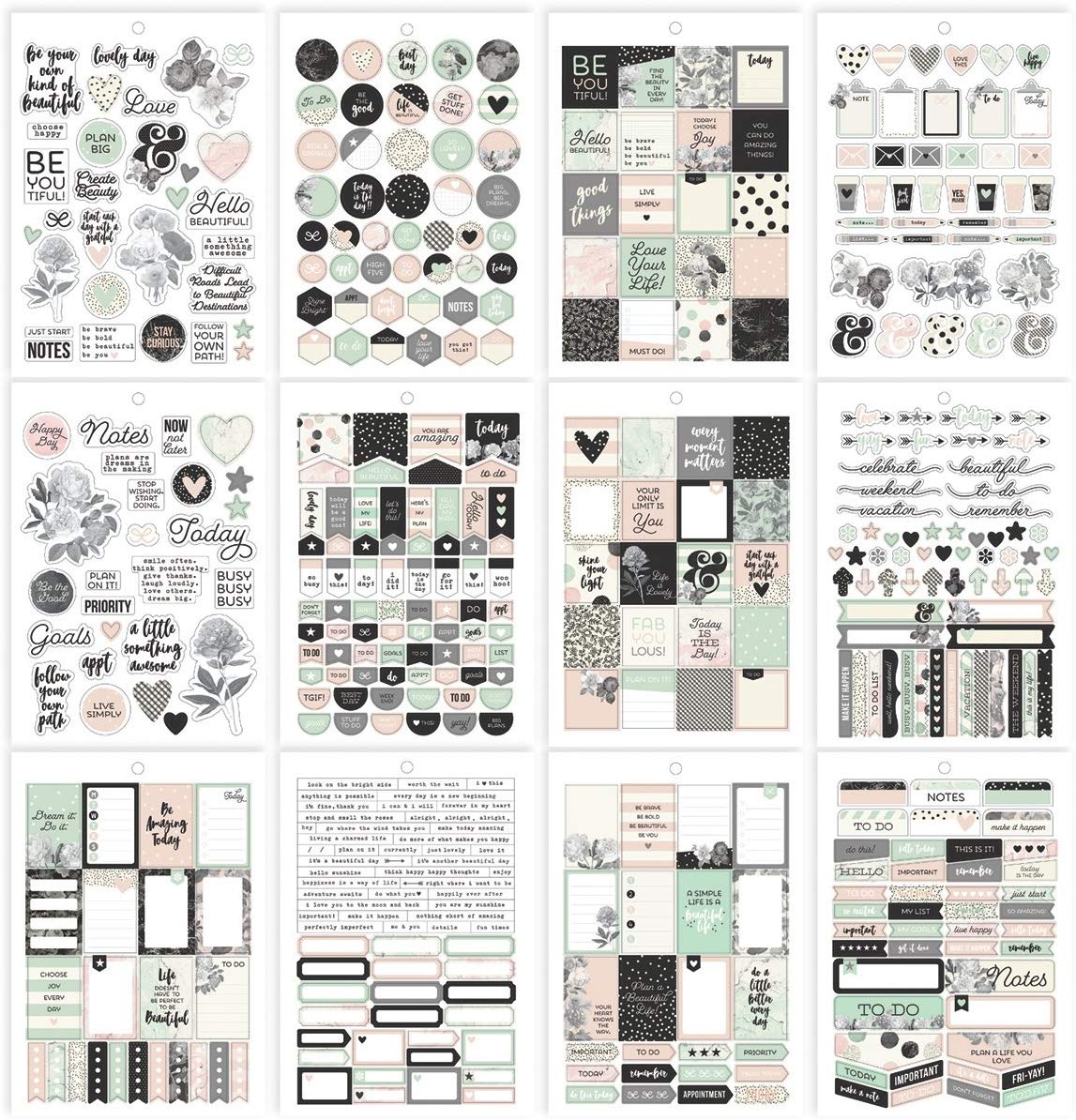 Simple Stories 7953 Carpe Diem Beautiful Stickers, Multi-Colour, Size A5, Pack of 12, 20.9 x 14 x 0.4 cm - Image 3
