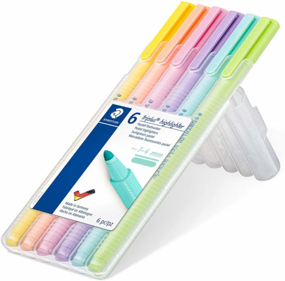Staedtler triplus Highlighter, Ergonomic Triangular Shape, high Quality, Made in Germany, Set of 6 Pastel Colours, line Width 1-4 mm, 362 CSB6 - Image 2
