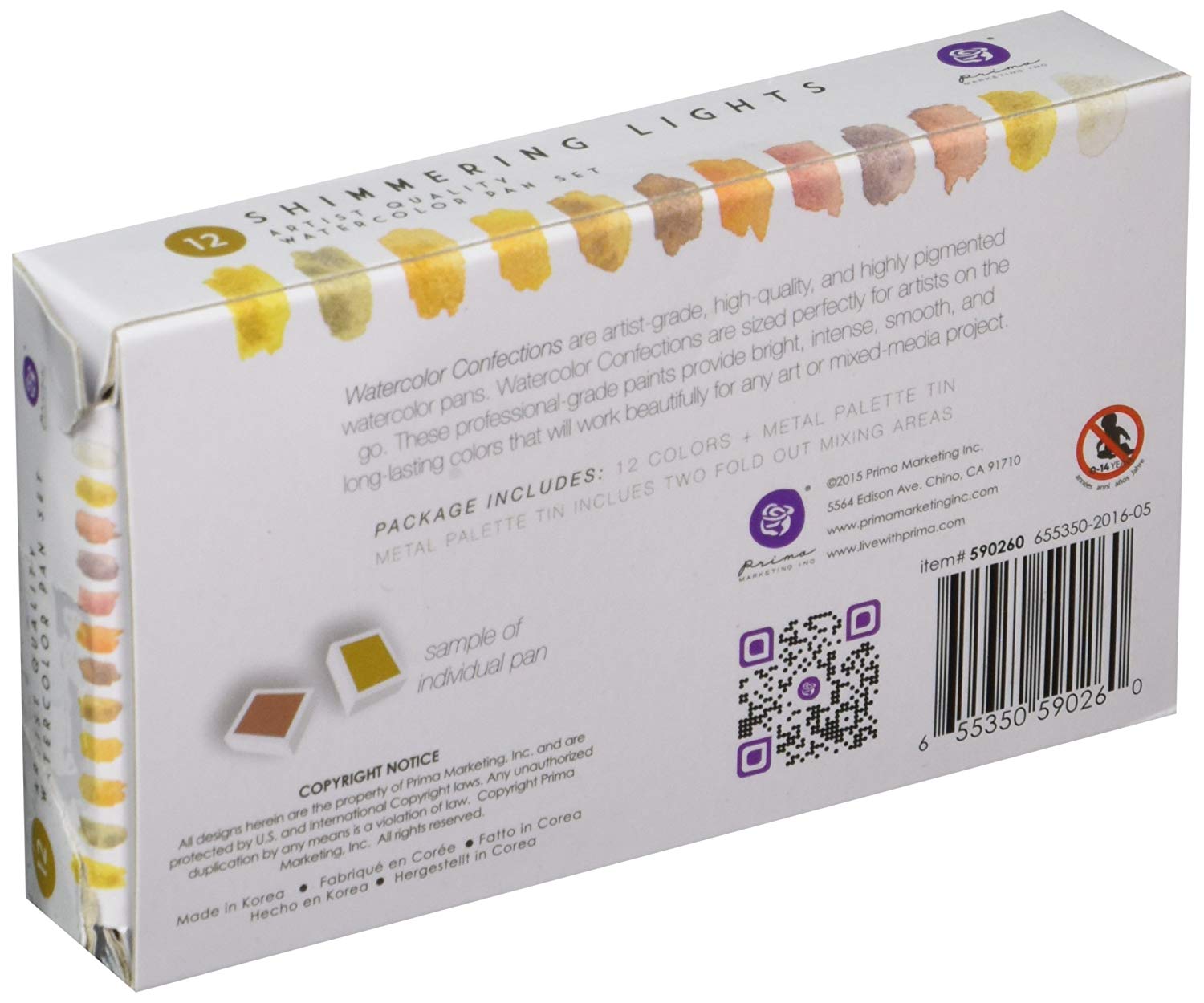 Prima Marketing 590260 Watercolour Confections Pans, Multi-Colour, 12 Count (Pack of 1) - Image 2