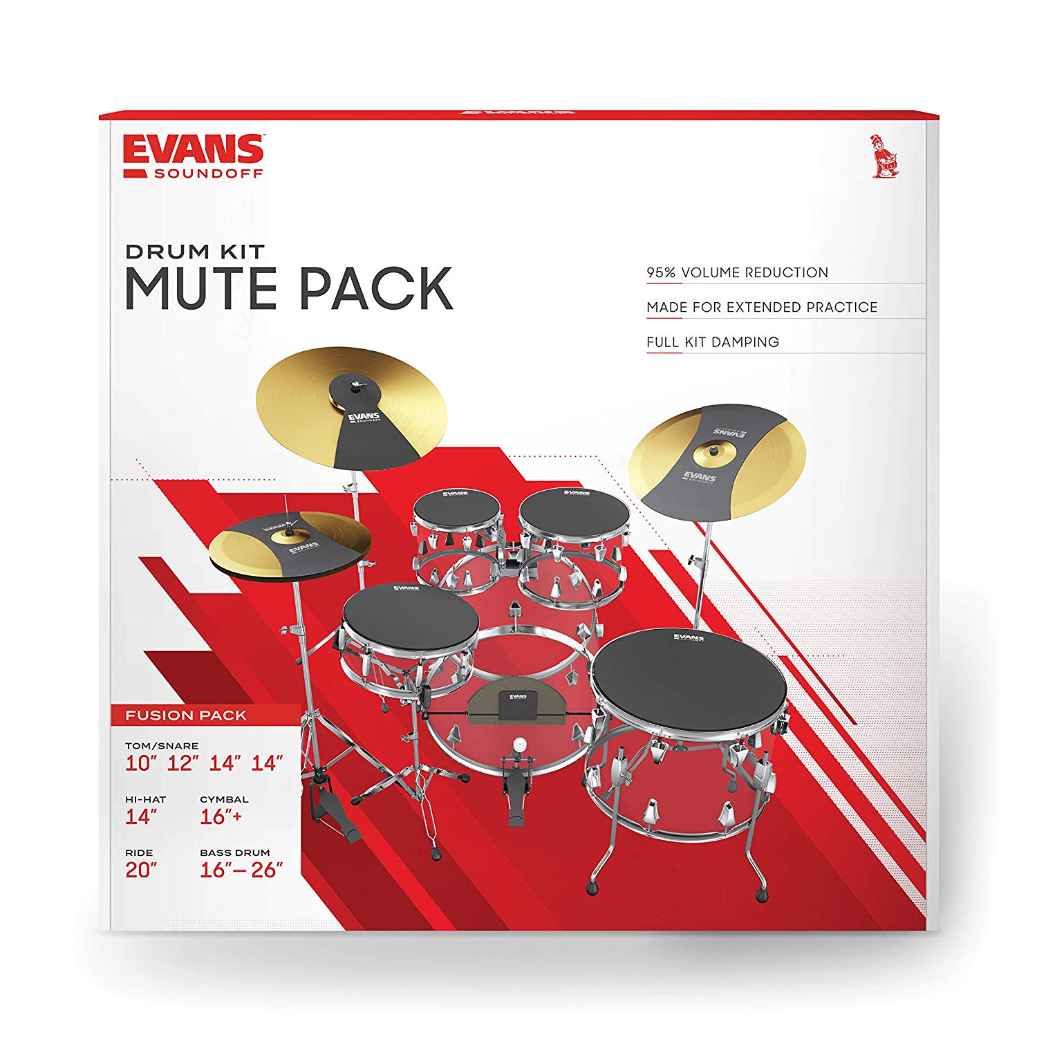 Evans Soundoff Drum Mute Pads, Full Box Drum Pad Set, Drum Mutes Pack, 3 Cymbals, 4 Tom/Snare, and 1 Bass Drum Mute - Image 2