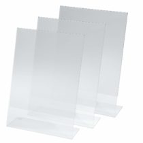SIGEL TA210 Sign Holder, slanted, for A4, single-sided presentation, acrylic, transparent, 3 pcs.