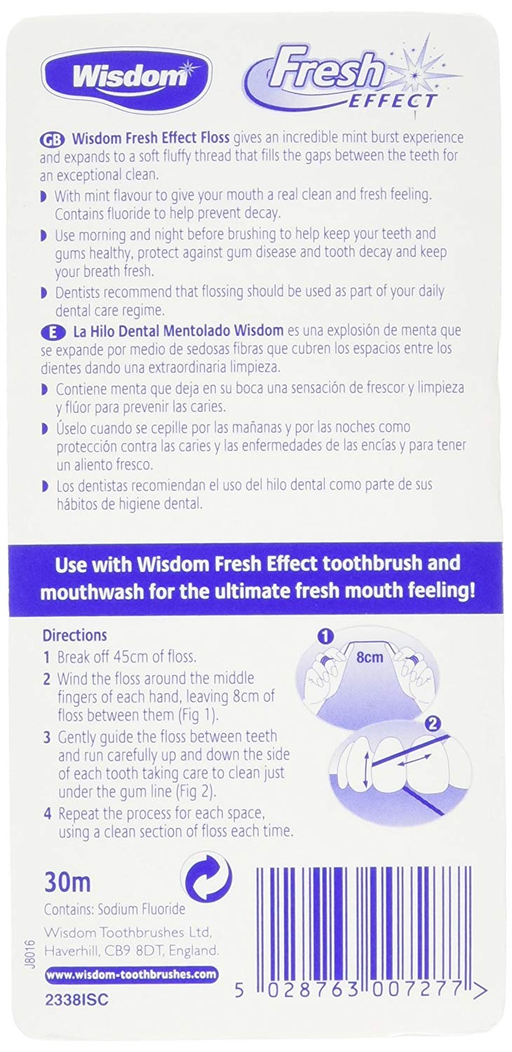 Wisdom Fresh Effect Floss 30 m, Pack of 1, 30 m (Pack of 1) - Image 3