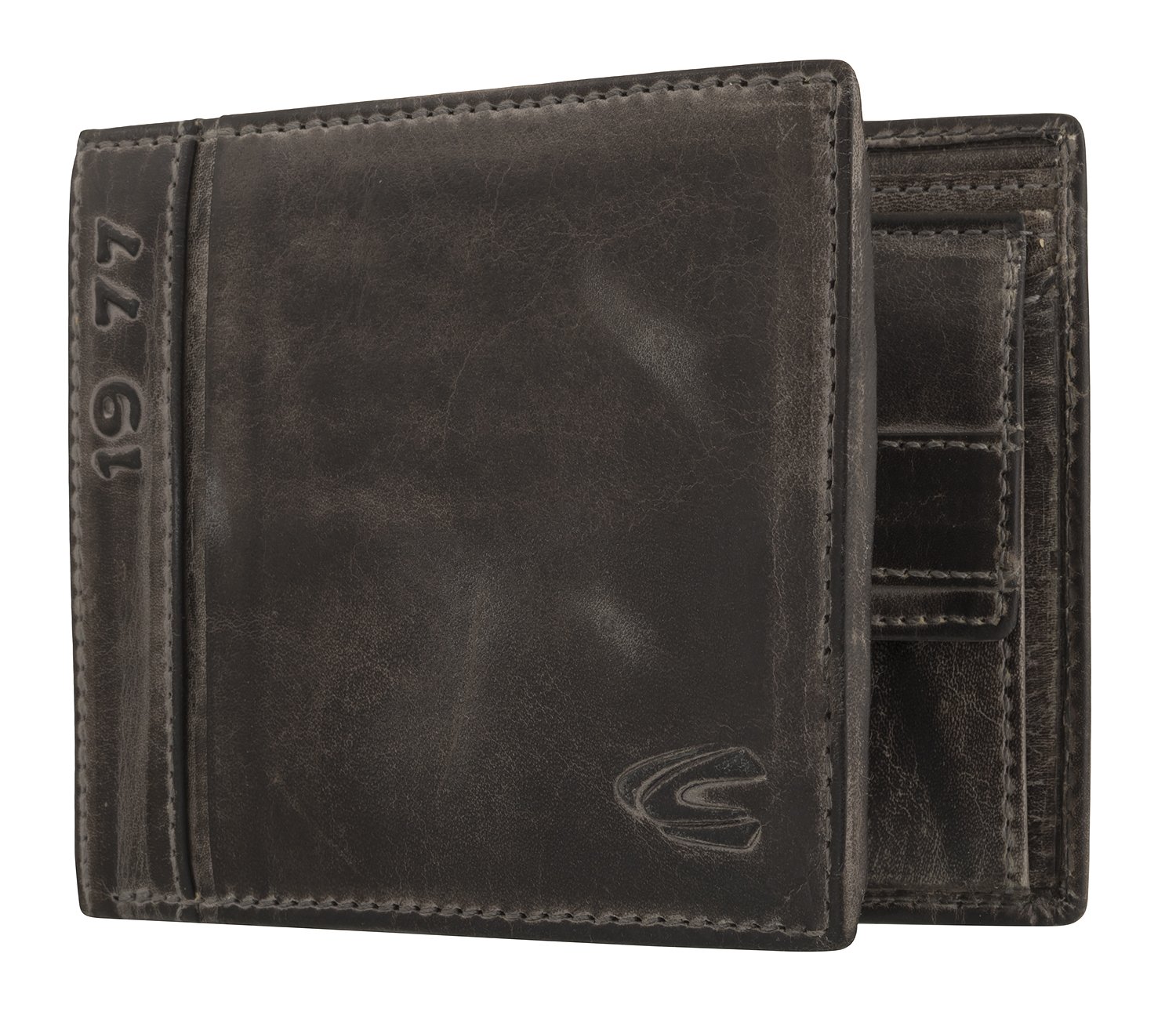 camel active Melbourne Men's Horizontal Leather Wallet Medium, Black, 12,5x2,5x10, 000510