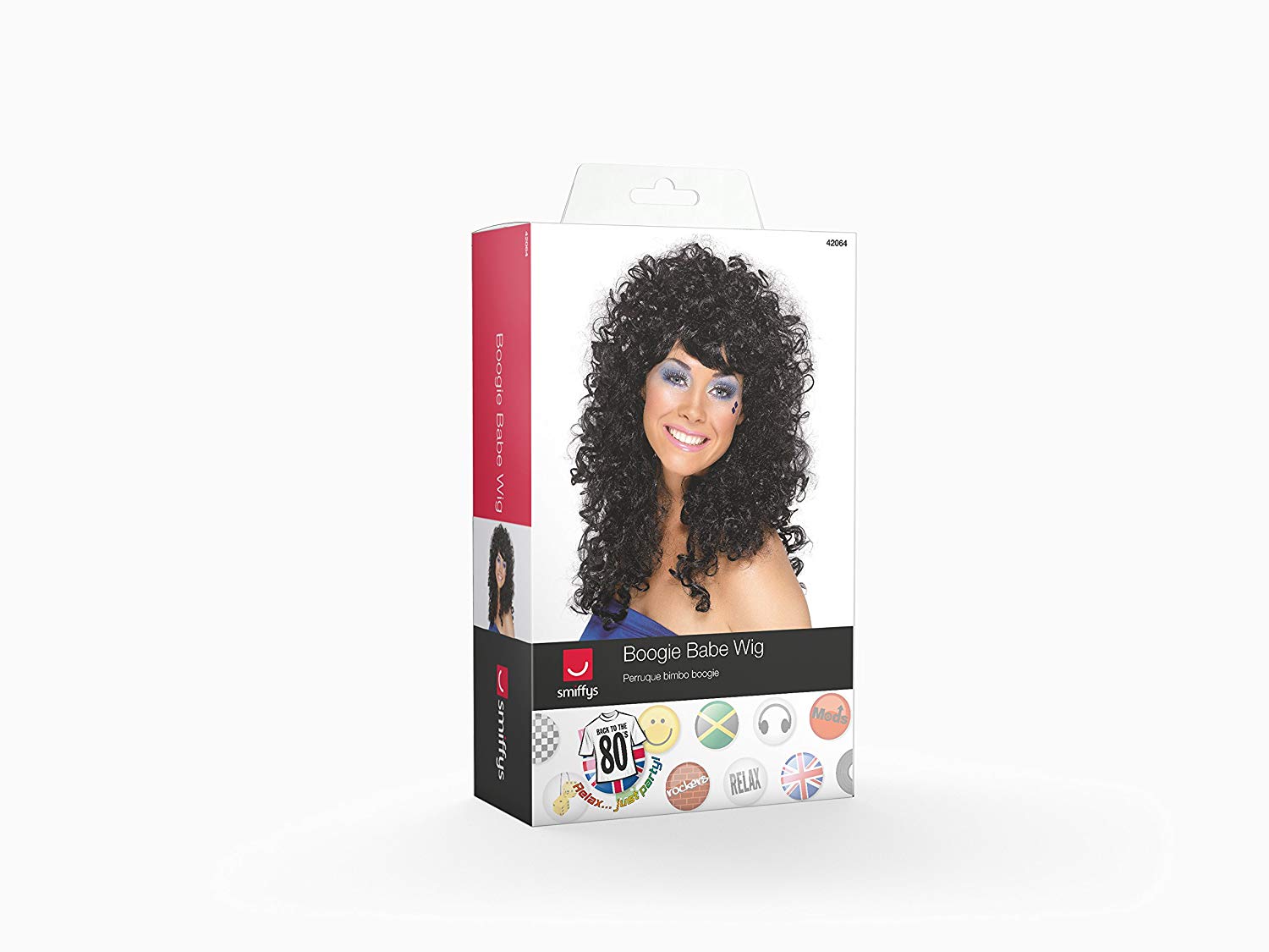 Smiffys Boogie Babe Wig - Black(Size: US One Size) - Image 2