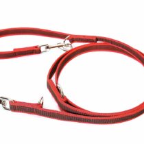 Julius-K9 216GM-R-DP Color & Gray Super-Grip Leash, Adjustable, 20 mm x 2.2 m, Red-Gray