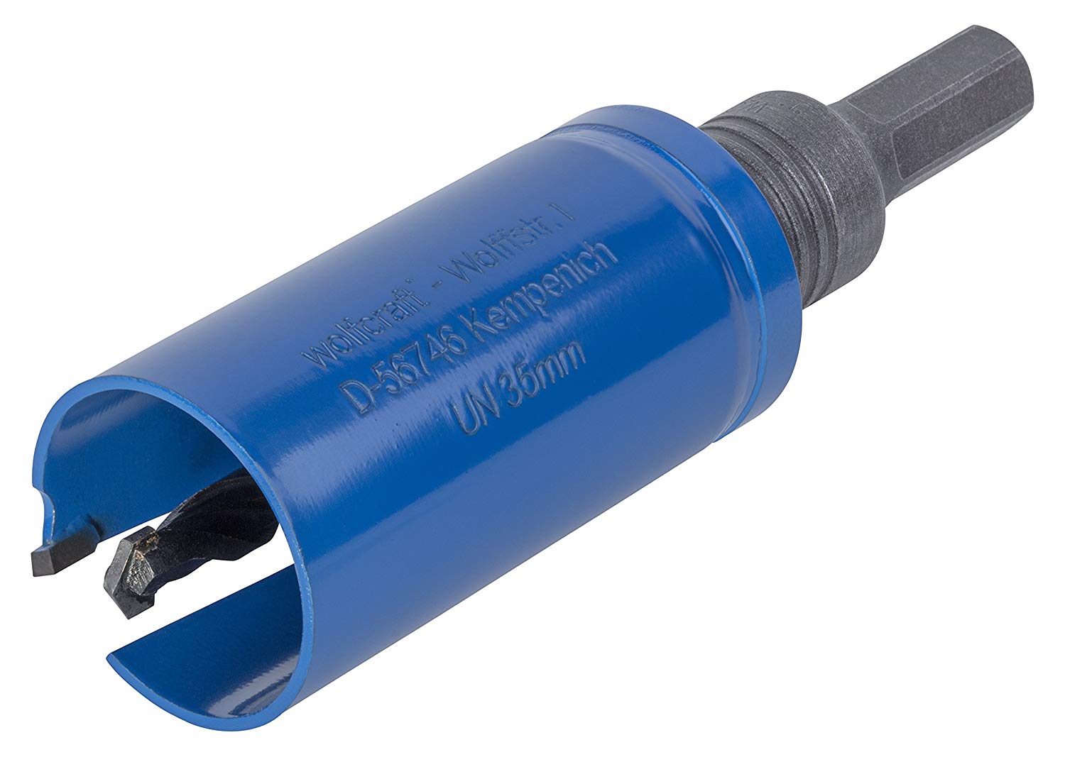 wolfcraft Universal Hole Saw with Mandrel, Pre-Assembled I 3876000 I Universal use in a Wide Range of Materials, Cutting Depth 60 mm