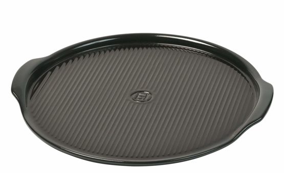 Emile Henry Pizza Stone, Ceramic, Charcoal, 37x37x7 cm