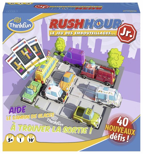 Ravensburger - Rush Hour Junior - ThinkFun - 40 challenges 4 levels - 1 player or above 5 years - 76304 (Multilingual, French included)
