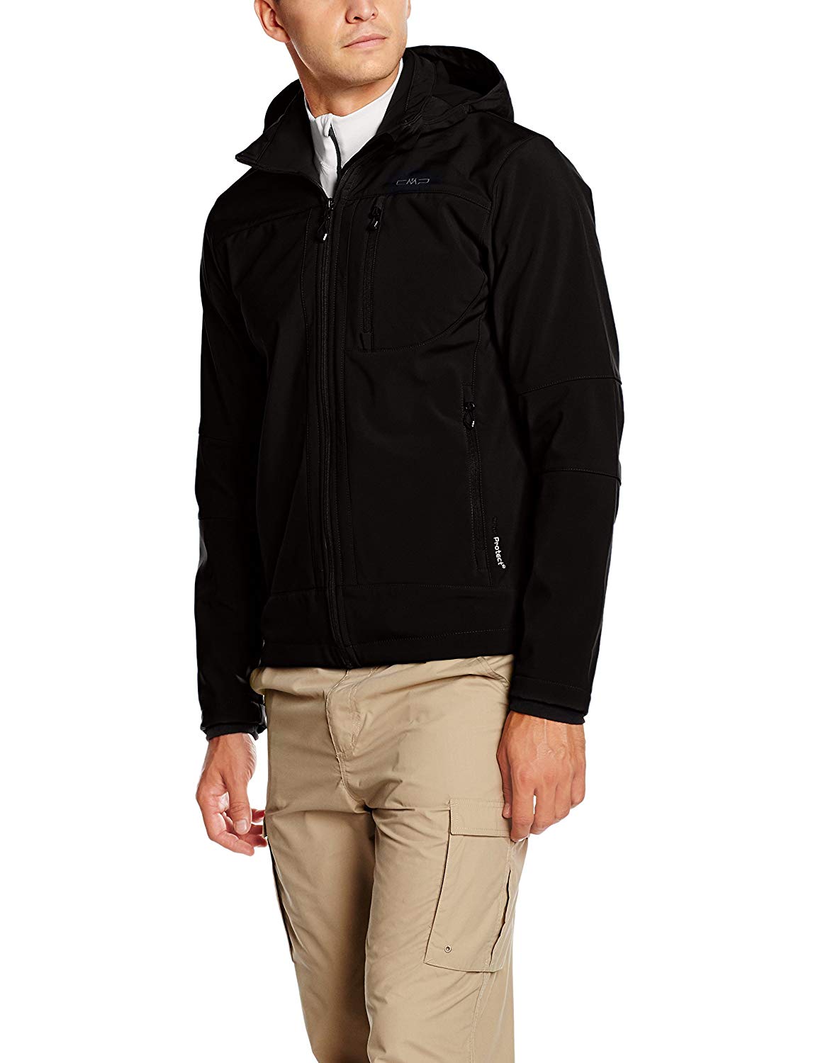 CMP - Man Jacket Zip Hood, Black, 58, 48