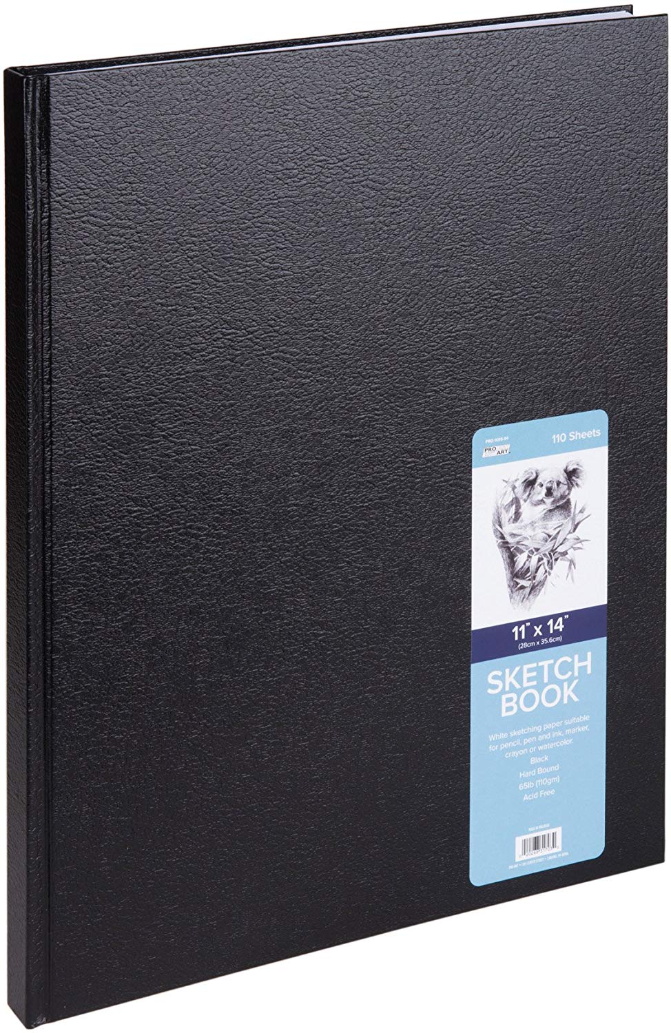 PRO ART Hard Bound Sketch Book 11 x 14-inch, 110 Sheets, Paper, Black