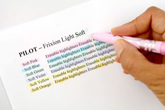 Pilot FriXion Light Soft Erasable Highlighters Set of 6 (Pastel Pink, Yellow, Purple, Blue, Orange, Green) - Image 2