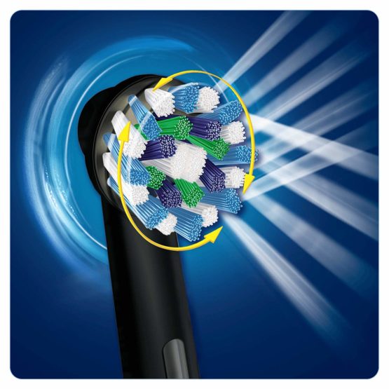 Oral-B CrossAction Black Toothbrush Heads Pack Of 4 Replacement Refills For Electric Rechargeable Toothbrush, Black Edition - Image 3