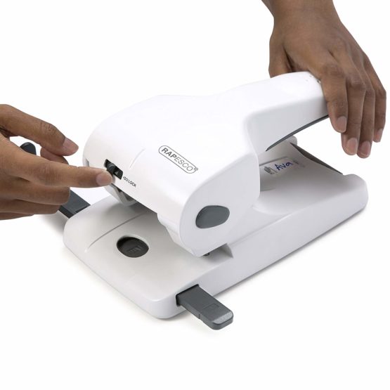 Rapesco 1383 Zero-65 Heavy Duty Hole Punch, 65 Sheet Capacity, White - Image 3