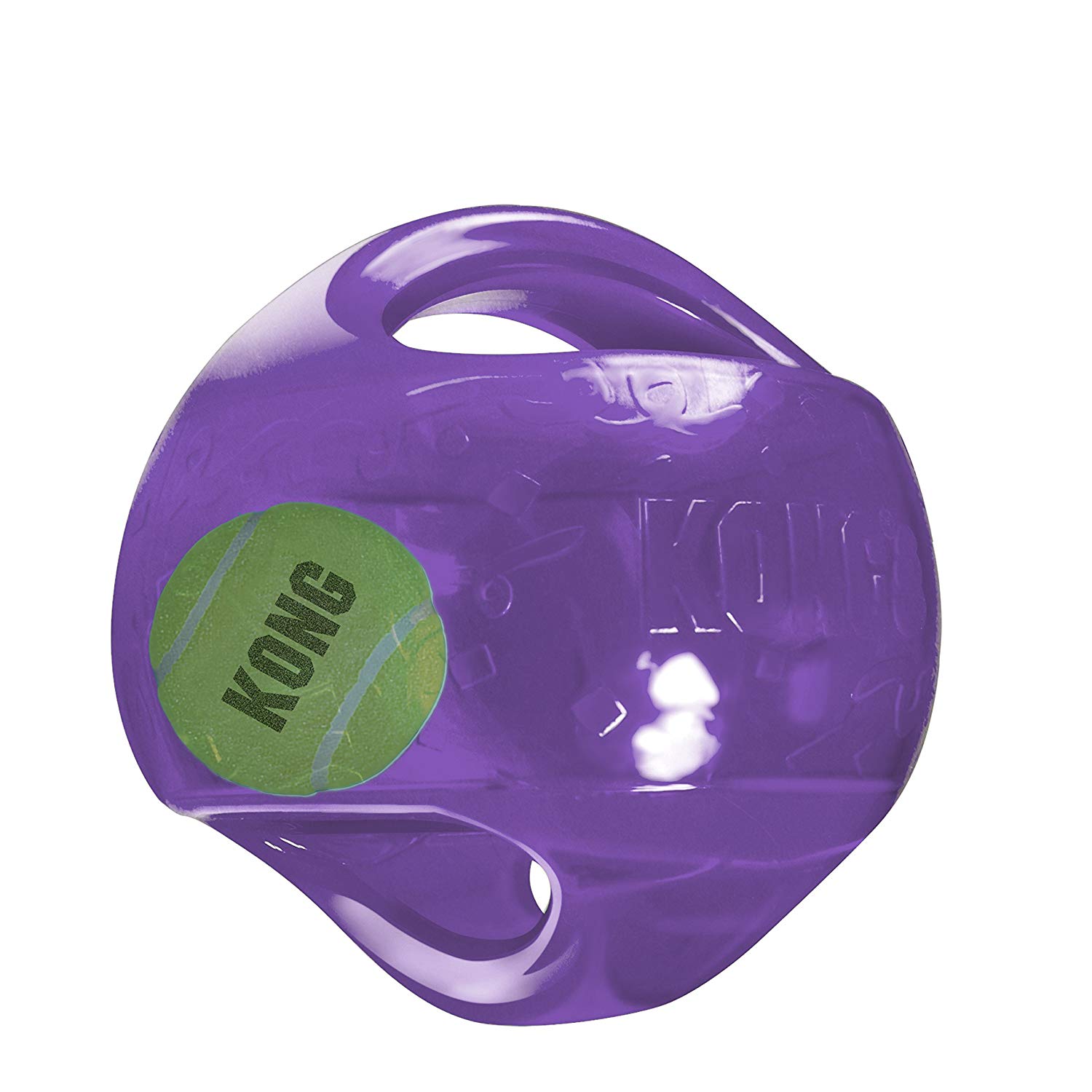 KONG Jumbler Ball - Fetch Toy with Tennis Ball For Dogs and Puppies - For Large/XL Dogs, Blue, Red or Orange