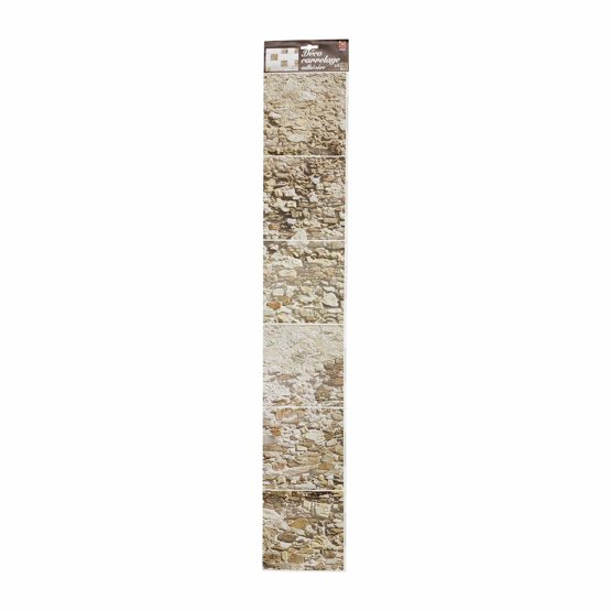 Plage Tiles Tiles Sticker, 260527 Smooth Stone X 0.1 (6 Sheets Sticker, Beige, 15 x 15 cm