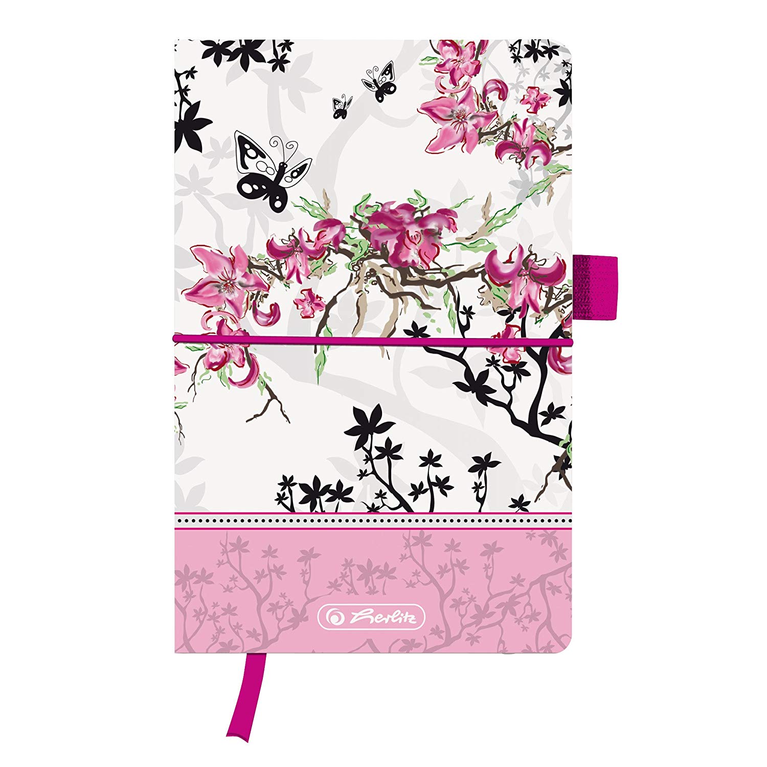 Herlitz A5 My Book Fashion Bloom Design Hardcover Notebook with Book Ribbon and Pen Loop, White - Image 4