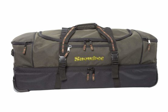 Snowbee XS Deluxe Travel Rolling Bag with Pull Out Handle & Two Way Zip Closure - Green/Black, One Size