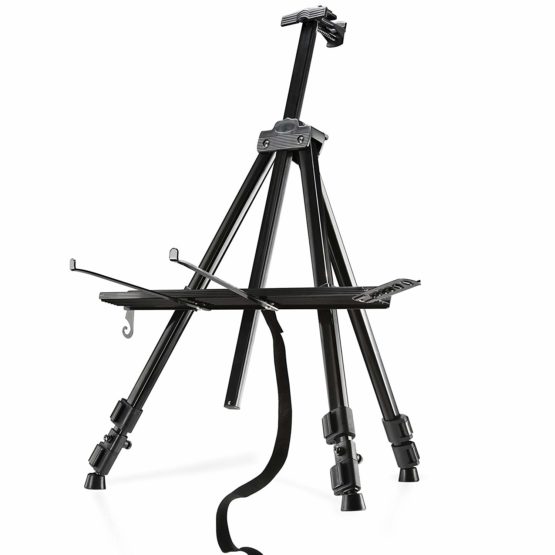 Walimex pro Aluminium Studio Easel XL 180 cm - Large easel with wide range of use, for canvas up to 140cm height and 4cm depth, only 1,12kg, holder for colours, brushes, incl. bag - Image 2