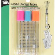 Dritz Needle Storage Tubes-Clear, Other, Multicoloured, 1.52x9.52x12.06 cm