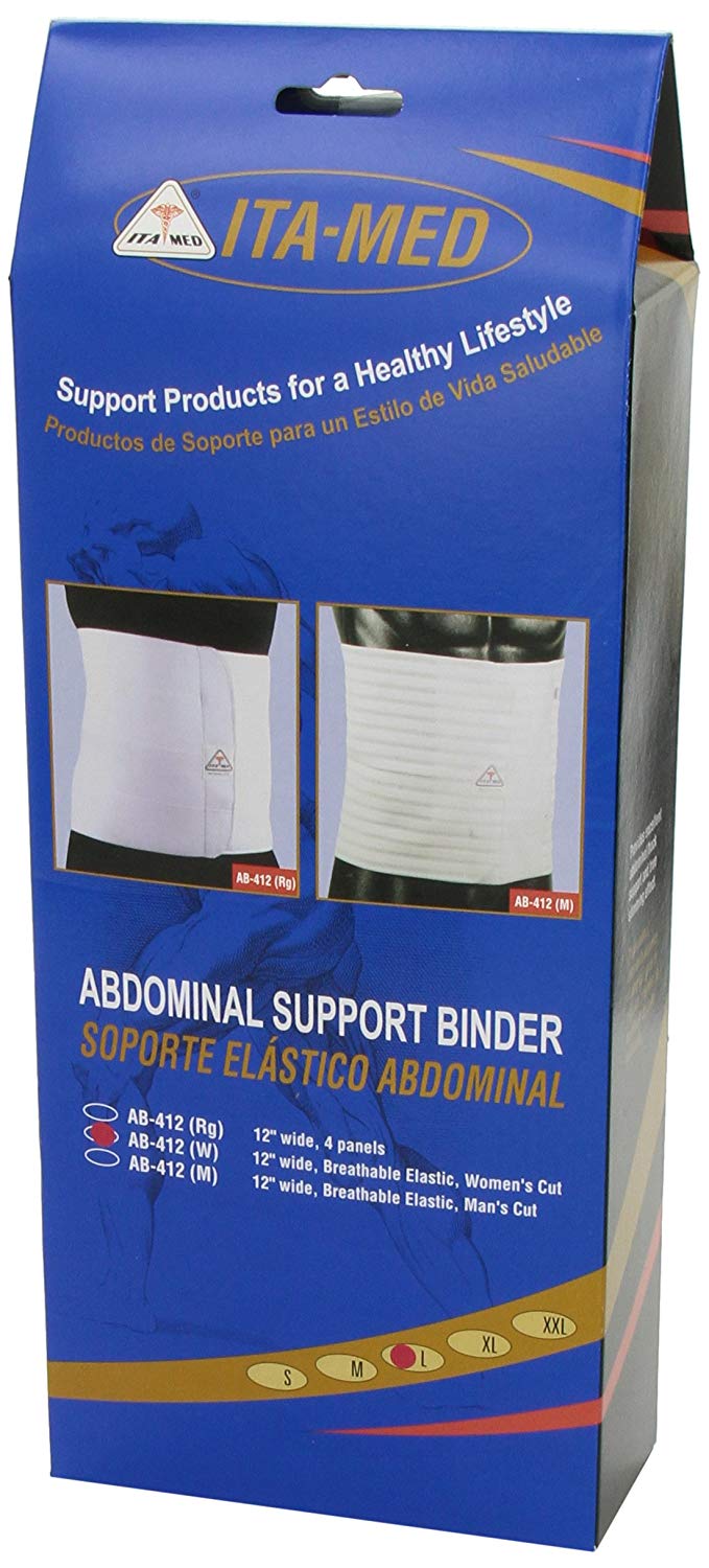 ITA-MED 12-Inch I AB-412W W Large Breathable Elastic Abdominal Support Binder for Women, White - Image 3