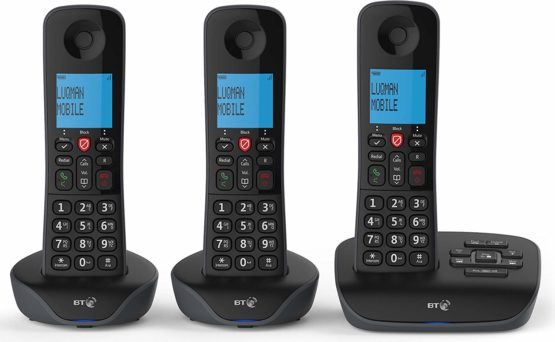 BT Essential Cordless Home Phone with Nuisance Call Blocking and Answering Machine, Trio Handset Pack - Image 2