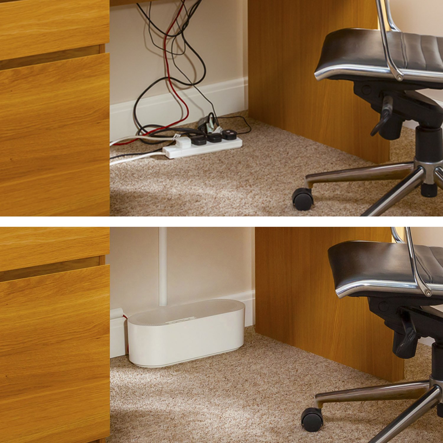 DLine Cable Tidy Box, Hide and Conceal Extension Blocks and Electrical