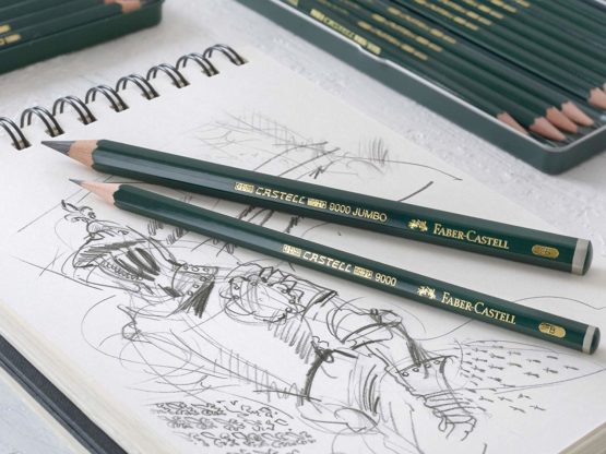 Faber-Castell 5 Piece Quality Castell 9000 Jumbo Graphite Pencils in a Tin, Including HB, 2B, 4B, 6B and 8B - Image 3