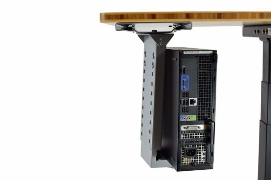 Uncaged Ergonomics Adjustable Width & Height Under Desk CPU Holder, Alloy Steel, Grey, Small - Image 2