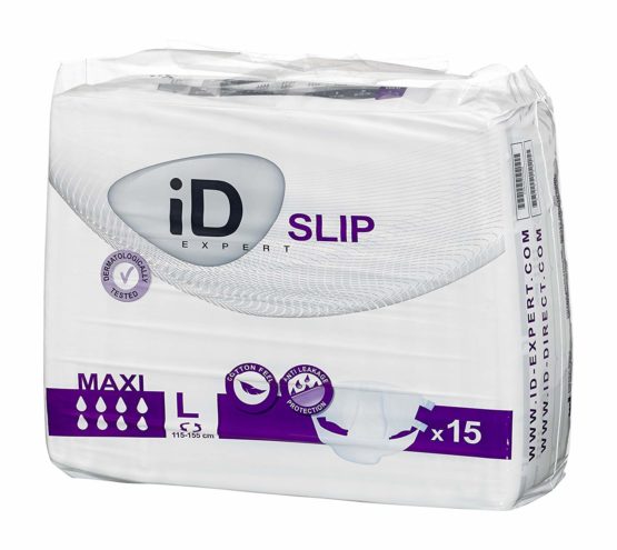ID Expert Incontinence Pads, Fast Absorbing Disposable Briefs for Men and Women, Maxi, Heavy Absorption, Size Large 115-155 cm, Pack of 15 - Image 2