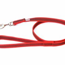 Julius-K9 216GM-R-1-2HS Color & Gray Super-Grip Leash with Handle and O-Ring, 20 mm x 1.2 m, Red-Gray