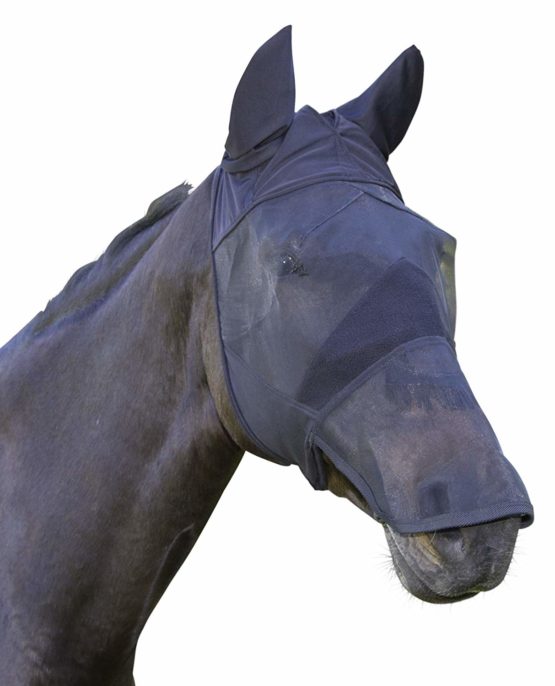 Kerbl Notch fly protection mask fino stretch blue tight fitting elastic - Image 2