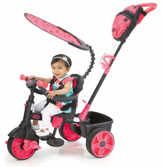 Little Tikes 4-in-1 Deluxe Edition Trike - Three-Wheeled Tricycle for Toddlers - Ages 9 Months to 3 Years - All Day Active Play - Neon Pink - Image 2